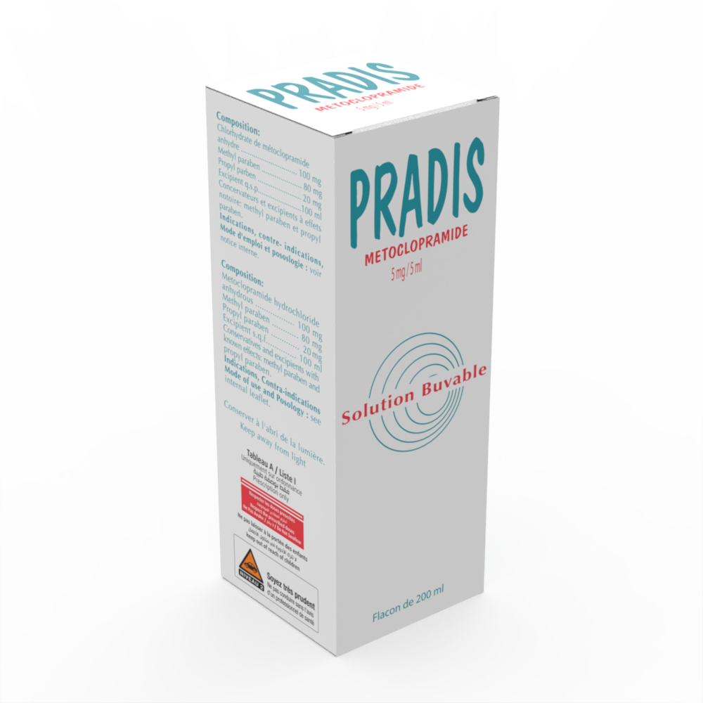 PRADIS 5 mg / 5 ml Oral solution 200 ml bottle